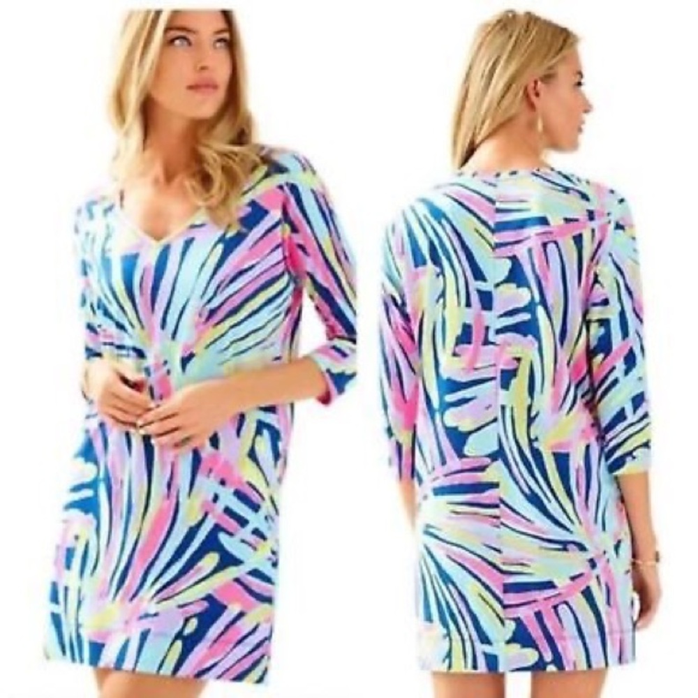 LILLY PULITZER Cori Dress Indigo Sea Dreamin 100% Pima Cotton